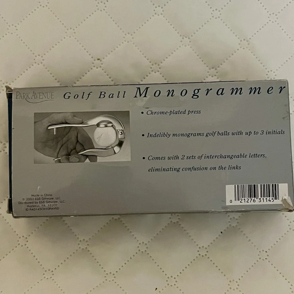 Park Avenue Golf Ball‎ Monogram Kit 3 Initials